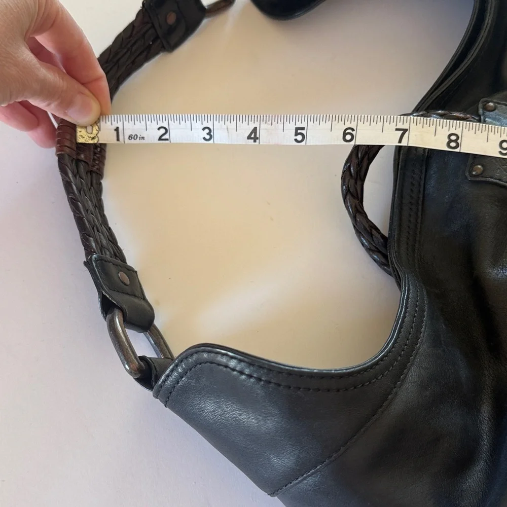 Kenneth Cole leather black hobo bag purse  EUC